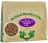 Natural Health 4 Life Carol Anne Confectionery Milk Chocolate Peanuts 1kg, Chocolate Covered Nuts in Resealable Pouch, 15.5g Protein per 100g, ideal for Snacking, Events, Refill Jars - Made in UK