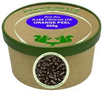 Natural Health 4 Life Dark Chocolate Orange Peel 500g - Real Orange Peel Coated in Dark Chocolate - Vegetarian and Gluten Free Snack in Recyclable Tub - Made in the UK