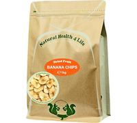 Natural Health 4 Life Dried Banana Chips 1kg, Non-GMO, Vegan and Gluten Free Snack, Naturally Sweetened Banana Slices, Sodium Free, Great for Snacking, Baking & Breakfast Toppings - (Pack of 1)