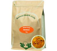 Natural Health 4 Life Dried Mango Slices 1kg - Large 6-9cm Dried Mango Strips - No Added Sugar, Vegan & Gluten-Free - Produce of Burkina Faso, (1 pouch)