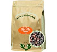 Natural Health 4 Life Jumbo Flame Raisins 1kg - Seedless, Naturally Sweet, Vegan & Gluten-Free, Low Fat - Perfect for Kids' Snacking and Home Baking, Eco-friendly Resealable Pouch - Produce of Chile