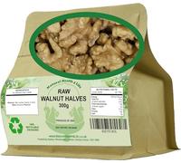 Natural Health 4 Life Light Raw Walnut Halves 300g Kraft Pouch, High in Protein and Fibre, Vegan and Gluten Free Californian Walnuts for Snacking, Baking and Cooking (1 Pouch)