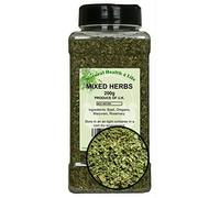 Natural Health 4 Life Mixed Herbs 200 g - Dried Basil, Oregano, Marjoram & Rosemary Culinary Herb Mix, Gluten-Free & Vegetarian in PET Jar with Shaker Lid