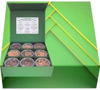 Natural Health 4 Life Nut Selection Gift Box 755 grams - Nuts Gift Set with 9 Varieties Including Raw, Salted, Smoked & Caramelised Nuts in a Custom Magnetic-Lid Box for Gifting & Snacking