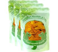 Natural Health 4 Life Pack of 3 Dried Mango Slices 1kg - Large 6-9cm Dried Mango Strips - No Sugar, Vegan & Gluten-Free - Produce of Burkina Faso.