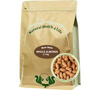 Natural Health 4 Life Raw Whole Almond 1kg - High Protein and Fibre Snack, Baking Ingredient, Vegan & Gluten-Free, for Snacking, Baking, and Everyday Use, Resealable Pouch (1 Pouch)