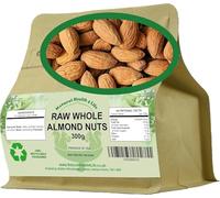 Natural Health 4 Life Raw Whole Almond 300g - High Protein and Fibre Snack, Baking Ingredient, Vegan & Gluten-Free, for Snacking, Baking, and Everyday Use, Resealable Pouch (1 Pouch)