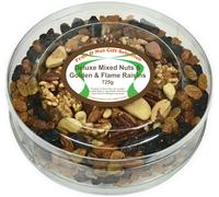 Natural Health 4 Life Selection Gift Box Containg Deluxe Mixed Nuts (Walnuts, Cashews, Almonds, Brazils and Pecans) and Golden and Flame Raisins 725g