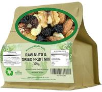 Natural Health 4 Life Snack nuts, Raw Mixed Nuts and Dried Fruit 300 grams (1 Kraft Pouch)