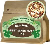 Natural Health 4 Life Whole Mixed Nuts 300g, 5 Nut Mix Cashews, Almonds, Walnuts, Pecans, Brazil nuts Vegan, Gluten Free, No Peanuts, High Protein and Fibre, Low Sugar Snack in Kraft Pouch (1 Pouch)
