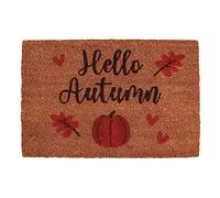 Natural Hello Autumn Fall Pumpkins Leaves Shoe Mat House Home Doormat Gift Funny Door Mat Housewarming Gift Indoor Outdoor Doormat Non-Slip Front Door Mats 50x80cm