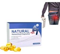 Natural Hemorrhoid Capsules, Natural Herbal Strength Hemorrhoid Capsules, Fast-Absorbing Formula for Women & Men (1 Box)