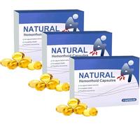 Natural Hemorrhoid Capsules, Natural Herbal Strength Hemorrhoid Capsules, Helps Relieve Itching, Burning, Pain, for Women & Men (3)