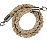 Natural Hemp Crowd Control Rope with Snap Hooks for Events and Venues