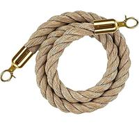 Natural Hemp Crowd Control Rope with Snap Hooks for Events and Venues