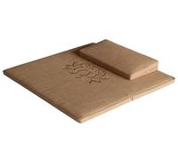 Natural Hemp Meditation Cushion Thickened Yoga Pillow Folding Design 24x24 Inch Coffee Color Comfortable Futon for Mindfulness & Relaxation