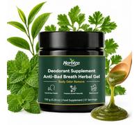 Natural Herbal Breath Gel | Body Deodorizing Supplement | Internal Deodorant with Parsley, Green Tea, Lemon Balm | Helps Body & Breath Freshness from The Inside | Supports Oral & Gut Health | 150g