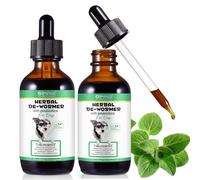 Natural Herbal Drops for Dogs: Worm & Parasite Support, Digestive Health Aid for All Breeds & Puppies - 60ml Liquid (Pack of 2)