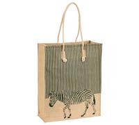 Natural Hessian Hessian Bag, Animal Designs, Brown, One Size, Contemporary