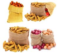 Natural Hessian Jute Sacks, Large Hessian Storage Bags, 30 x 45 cm / 15 Kg, Biodegradable, Breathable, Strong, Tearproof for Potatoes, Vegetables, Coffee Beans, Burlap Sack, etc. (Pack of 4)