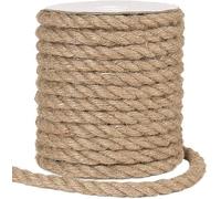 Natural Hessian Jute Twine Cord - 2mm, 6mm, 12mm Wide String for Crafts, Floristry Supplies, Gift Wrapping, Garden and Wedding, Brown String for DIY Projects (Natural, 10m) -Craft Queen LTD
