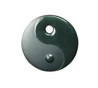 Natural Hetian Cyan Jade Eight Trigrams Ping an Buckle Pendant Necklace (with Lanyard) for Women Genuine