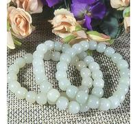 Natural Hetian Jade 10mm Old Type Bead Jade Bracelet Jewelry Lucky Auspicious Amulet Fine Jewelry Bracelet