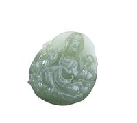 Natural Hetian Jade Clear Water Green Lotus Flower Guanyin Pendant Pendant Jade necklace pendant for women Jade neaklaces genuine Jade pendant for women