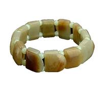 Natural Hetian Jade Hand Row Men's Green White Jade Hand with Sugar Jade Bracelet Bracelet Ladies