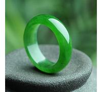 Natural Hetian Jade Jasper Ring Ring Spinach Green Without Cracks Jasper Ring Bracelet Jade Jade (Size : 16mm)