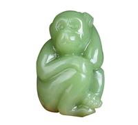 Natural Hetian Jade Zodiac Monkey Green Pendant Necklace (with lanyard) for Women Genuine