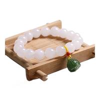 Natural Hetian Nephrite Jade Bracelet Women Lucky Wu Lou Charm Bracelet Feng Shui Bracelet White Jade Jadeite Vacation Jewelry Girls Jade Amulet Attract Money Prosperity Luck,Cat Cinnabar (Color : Or
