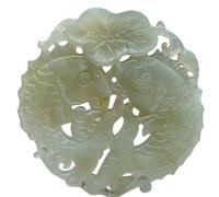 Natural Hetian Xiu Jade Double Fish Openwork Pendant Necklacefor Women Yoga Genuine