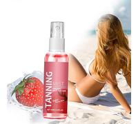 Natural high -quality Strawberry Tanning spray, Strawberry Tanning Mist Face And Body Gradual Self Tanning, Moisturizing Self Tan Tanning Spray Long Lasting Natural Tan Body Mist Natural Fake Beach