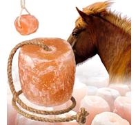 Natural Himalayan Salt Block 2× 3-4 kg on Rope - Mineral-Rich Pink Himalayan Pink Salt for Horses, Goats, Deer, Cattle, Elk, Rabbits & Livestock (2-Pack)