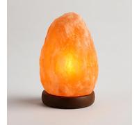 Natural Himalayan Salt Lamp Hand Carved Crystal Rock Salt Lamp with Wooden Base Home Decor Table Lamp Stress Relief & Meditation (1-2 KG)
