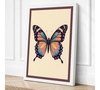 Natural History Butterfly Canvas Wall Art Print 24x16 Inch