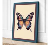 Natural History Butterfly Canvas Wall Art Print 30x20 Inch | Ready to Hang, Gallery Wrapped, Fade-Resistant Inks, Securely Packaged, UK Made