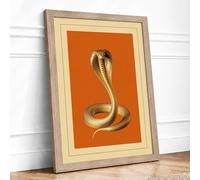 Natural History Cobra Vintage Framed Wall Art Print A1 Oak