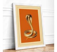 Natural History Cobra Vintage Framed Wall Art Print A1 White
