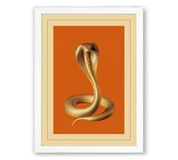 Natural History Cobra Vintage Framed Wall Art Print A3 (42×29.7cm) White, Wall Decor for Living Room, Bedroom, Office & Home, Ready to Hang, Art Gift