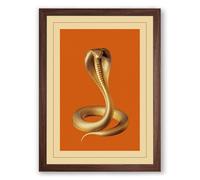 Natural History Cobra Vintage Framed Wall Art Print A4 (29.7×21cm) Walnut, Wall Decor for Living Room, Bedroom, Office & Home, Ready to Hang, Art Gift