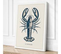Natural History Lobster Canvas Wall Art Print 36x24 Inch