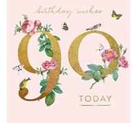Natural History Museum 90 Today Rose Floral Birthday Card with White Envelope