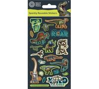 Natural History Museum Dinosaurs Sparkly Reusable Stickers | Official Licensed Product | Reusable on Non-Porous Surfaces | Unisex | Age 3+ | Birthday Gifts, Party Bags, Arts & Crafts, Scrapbooking