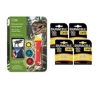 Natural History Museum N5130 Dinosaur Torch & Projector + Duracell Specialty LR44 Alkaline Button Battery 1.5 V, Pack of 8 (76A/A76/V13GA)