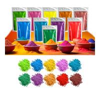 Natural Holi Gulal Colors Powder | Individual Color Powder Packets-100 grams each | Pack of 10 | Perfect for Small Events, Birthday Parties, Holi Festivals, Summer Camp, Color Toss Color Wars, Fun Run