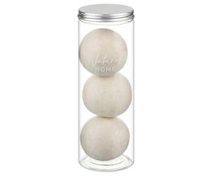 Natural Home Wool Laundry Balls 3pk - The Natural Way to Soften Fabrics During The Tumble Drying Process - No Chemicals Needed, and Saves Time and Money