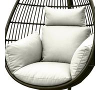 (Natural) HOMESCAPES Waterproof Egg Chair Cushion With Headrest