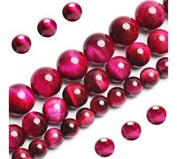 Natural Hot Pink Tiger Eye Beads, Grade 3A Gemstone Round Loose 10MM 40PCs Bulk Lot Options, Semi Precious for Jewelry Making